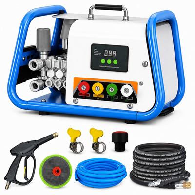STARQ STPMDC 3.6 Commercial High Pressure Washer 2700W 3.6HP PMDC Motor 230 Bar 15 LPM Digital Display 15m Steel Braided Hose with QRC 4 Nozzles for Car Bike Home Truck