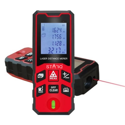 STARQ Laser Distance Meter, Range Digital Measuring Tape with Backlit Display & Data Record, Multiple Measurement Modes, Measure Distance, Area and Volume, IP54 Waterproof (100M)