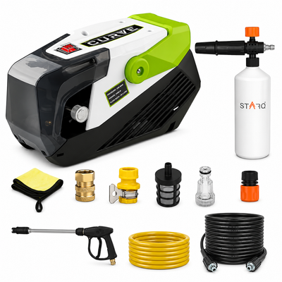 Starq curve High Pressure Washer, Car Washer, 3000 Watts Motor, 350 Bars, 15L/Min Flow Rate, 10 Meters Outlet Hose, Portable, Car, Bike & Home Cleaning
