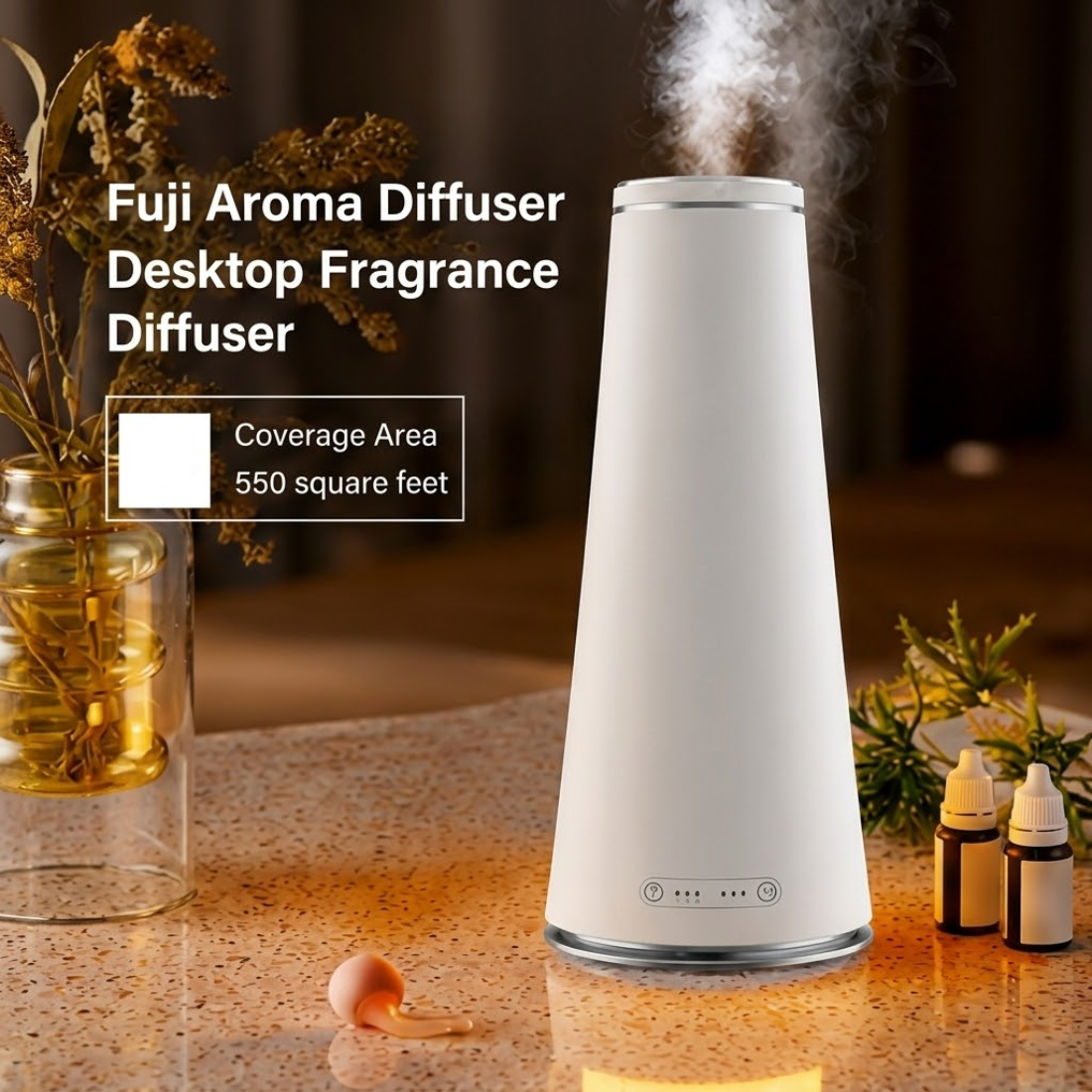 STARQ Fuji Luxury Smart Air Scent Diffuser Waterless Aroma Machine Cold Atomization Ultra Quiet No Heat for Office Home Gym & Hotel Includes Complimentary 100ml Starter Pack Perfumes