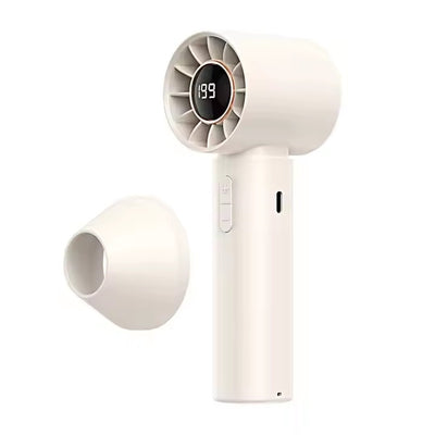 STARQ - Digital Power Display Rechargeable Cooling Mini Portable Handheld Small Fan Long Battery Life Small Office Fan (Beige)