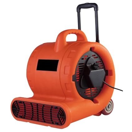 STARQ 3-Speed 1100W 3500 CFM Monster Air Mover Floor Carpet Dryers with Handle Wheelkit (Orange)