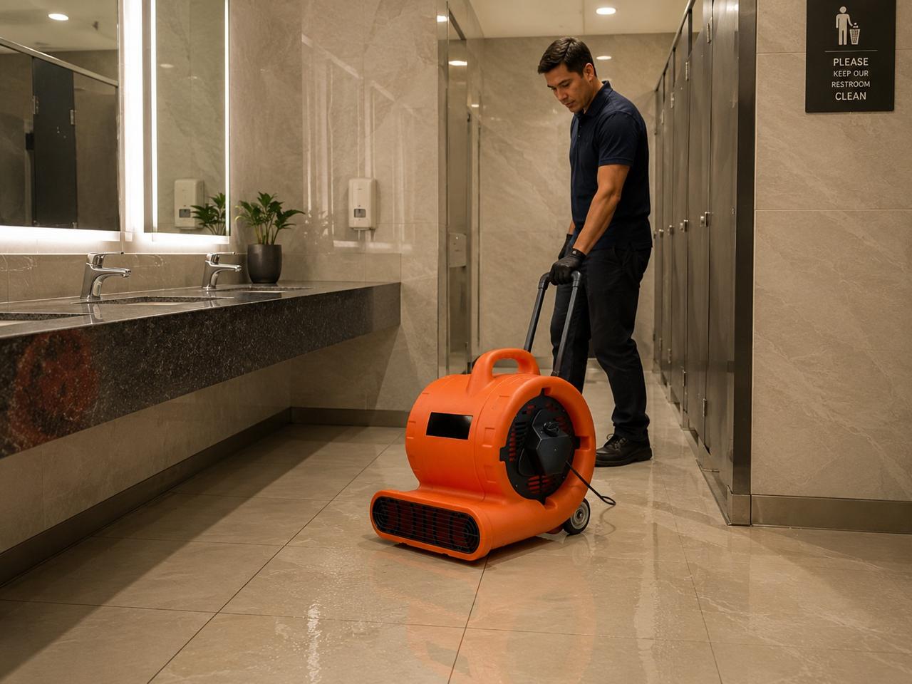 STARQ 3-Speed 1100W 3500 CFM Monster Air Mover Floor Carpet Dryers with Handle Wheelkit (Orange)
