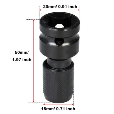 STARQ 1/2 Inch Square Drive To 1/4 Inch Hex Female Socket Adapter Quick Release Chuck Converter Drill Chucks Adaptor Conversion For Impact And Ratchet Wrench SD With Ring & Rod included