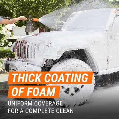 STARQ FoamMaster Heavy-Duty Foam Cannon for Pressure Washer, Pre-Installed Mesh and Orifice with Extra Set Included, Adjustable Spray Nozzle, Brass Connector, Thick Snow Foam for Car and Bike Cleaning