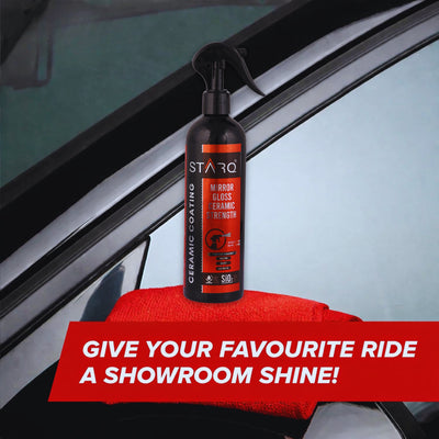 STARQ Ceramic Coating Spray 300ml – Extreme Hydrophobic Protection, High Gloss Finish, Advanced UV Protection, Easy DIY Ceramic Coating for Cars & Bikes
