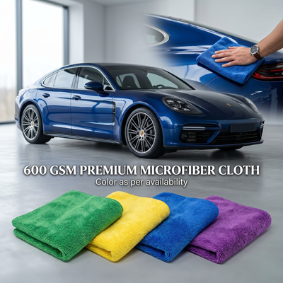 STARQ 600 GSM Heavy Microfiber Cloth for Car Cleaning & Detailing, Dual Sided Extra Thick Plush Microfiber Towel, Lint-Free Scratch-Free, 40x40 cm, Pack of 3, Multicolor