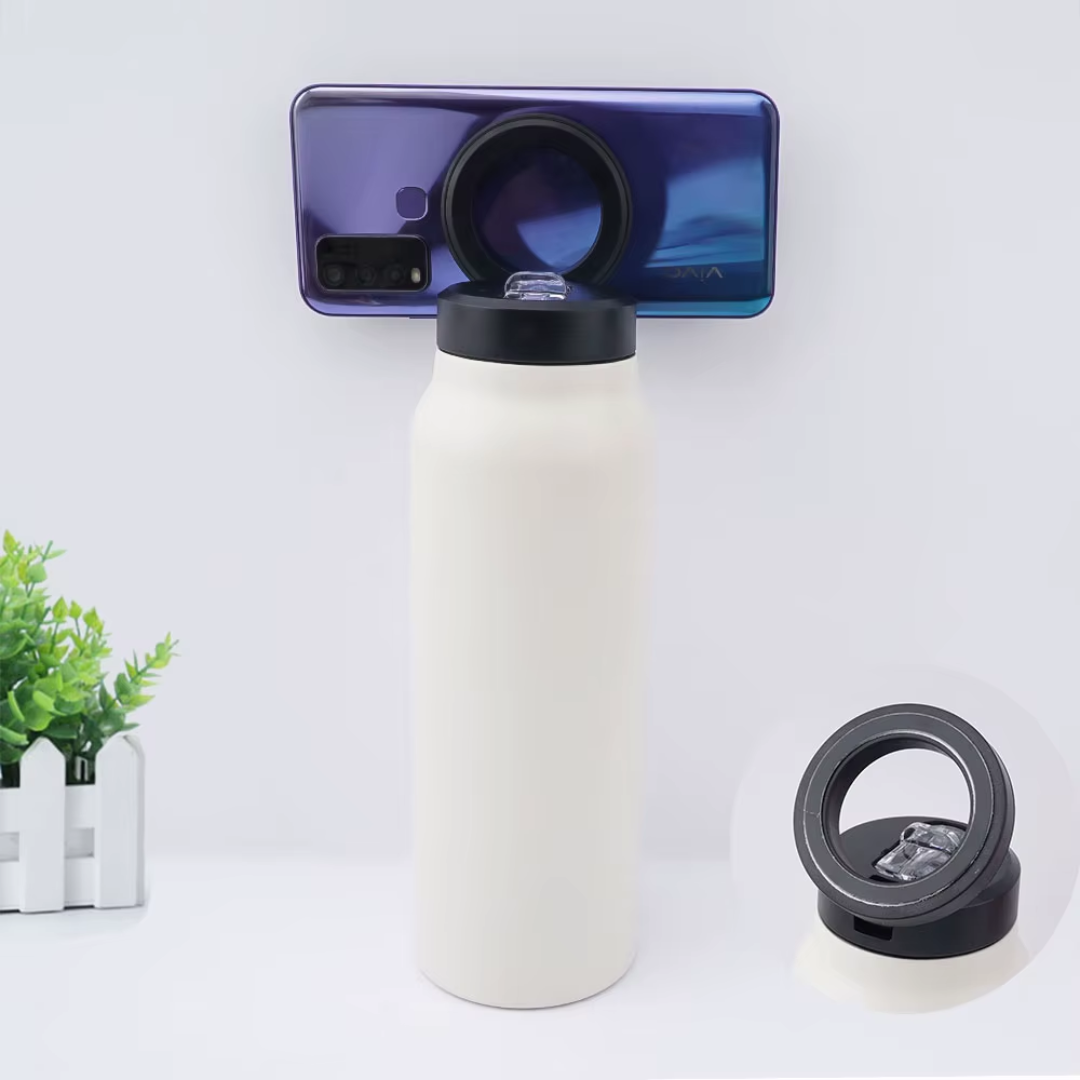 STARQ Sipper Water Bottle 750ML with Magnetic Tripod, Melbipod Yellow, 3H Hot & 6H Cold, Perfect for Vlogging, Fitness & Travel, BPA Free