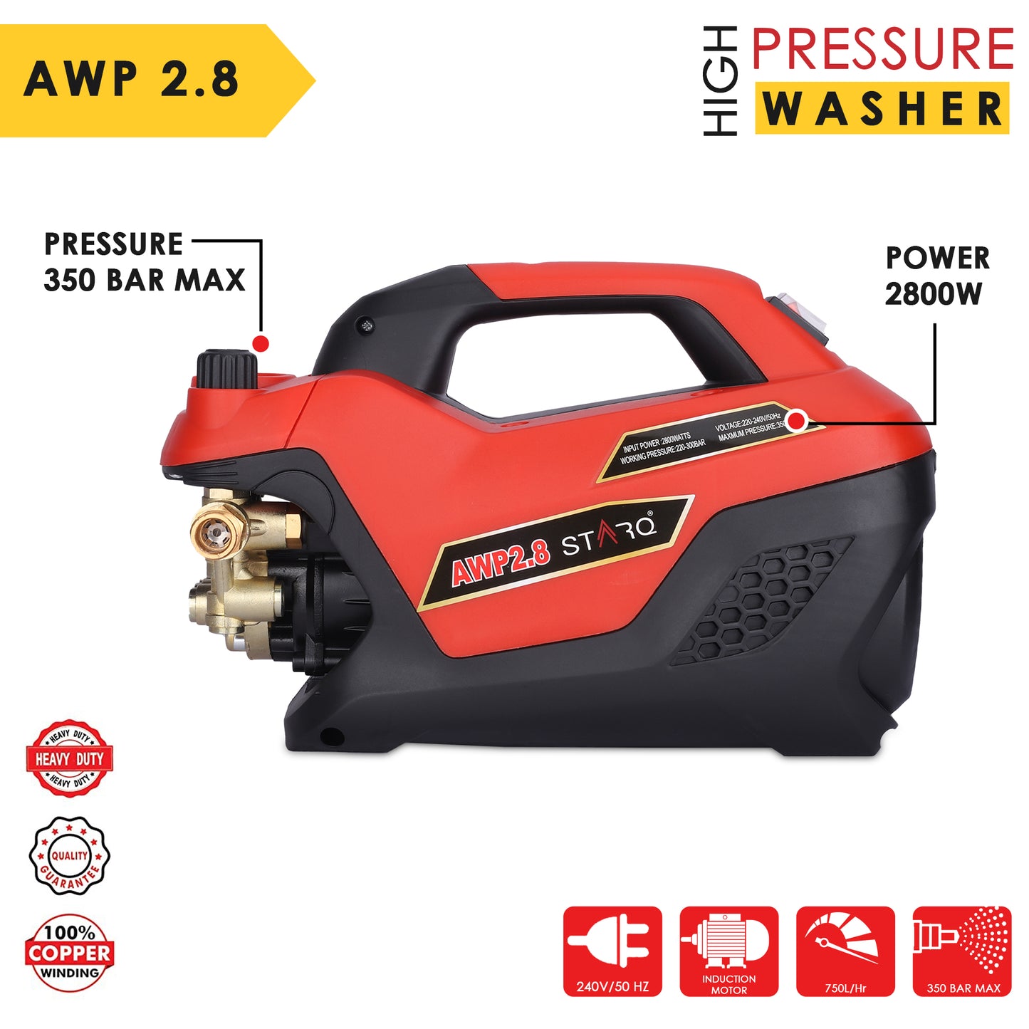 Starq AWP2.8 High pressure washer Adjustable & Waterproof
