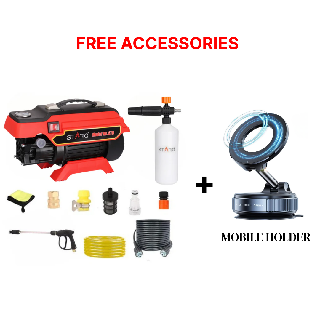 STARQ ST5 | 250 Bar 2500W | Heavy Duty High Pressure Washer for Car, Bike, Home | 1Ltr Professional Snow Foam Lance | Red (Copy)