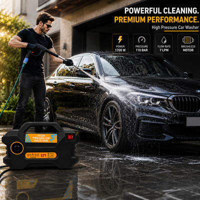 STARQ ST1 | 110 Bar 1700W | Heavy Duty High Pressure Washer for Car, Bike, Home | Pressure Adjustable | Red