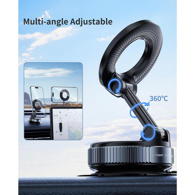 STARQ 360° Vaccum Magnetic Phones Holder, Magnetic Car Phone Mount, Hands-Free Suction Cup Phones Holder for Car/Gym/Mirror/Shower, Car Mount Compatible with All Mobile (Extended)