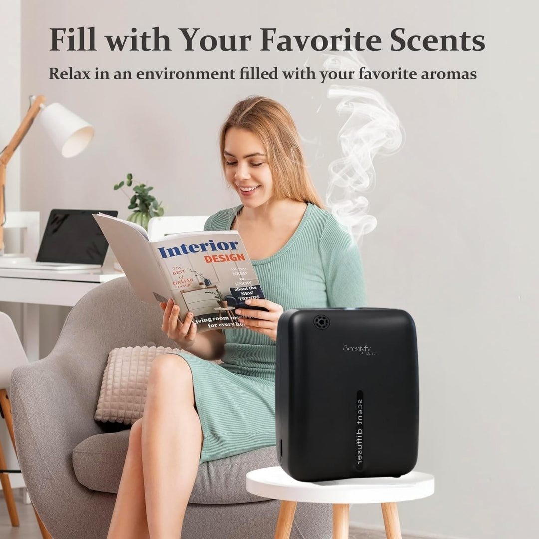 STARQ Tranquil Luxury Smart Air Scent Diffuser Waterless Aroma Machine App Control Cold Atomization Ultra Quiet No Heat Wall Mounted for Home & Office Includes Complimentary 100ml Starter Perfume