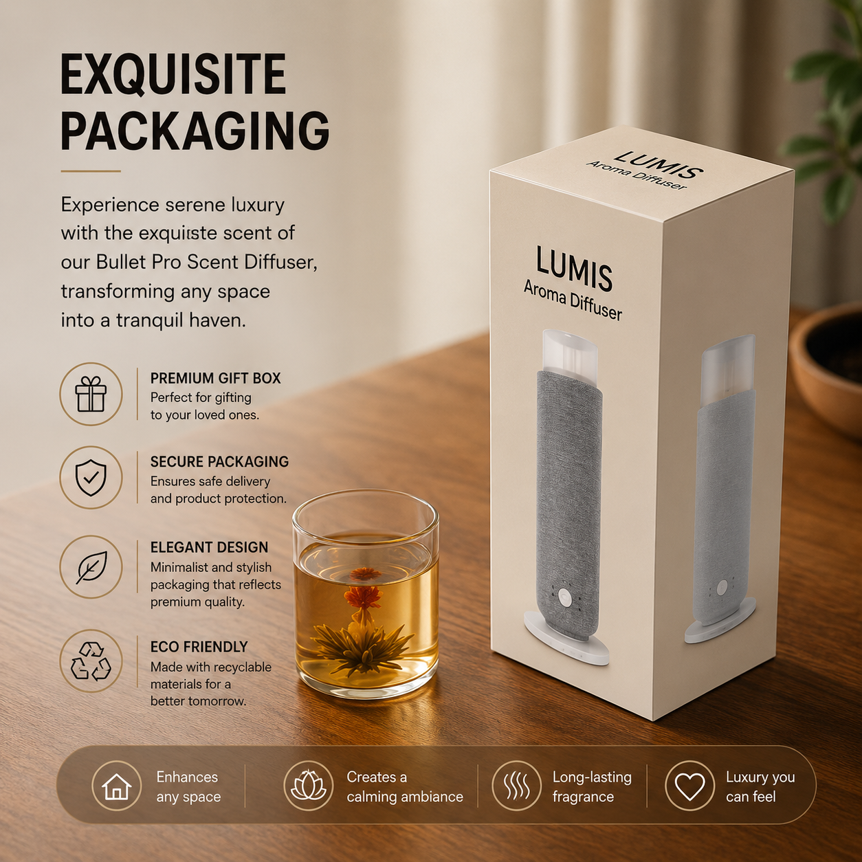 STARQ Lumis Luxury Smart Air Scent Diffuser Waterless Aroma Machine Cold Atomization Ultra Quiet No Heat for Office Home Gym & Hotel Includes Complimentary 100ml Starter Pack Perfumes