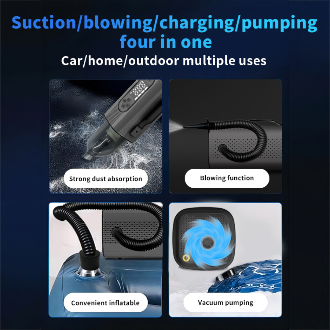 STARQ 8-in-1 Portable Jump Starter with Air Compressor, 18000mAh Battery, 2500A Peak Current, 150PSI Tyre Inflator, LED Emergency Light for Car, Bike & SUV