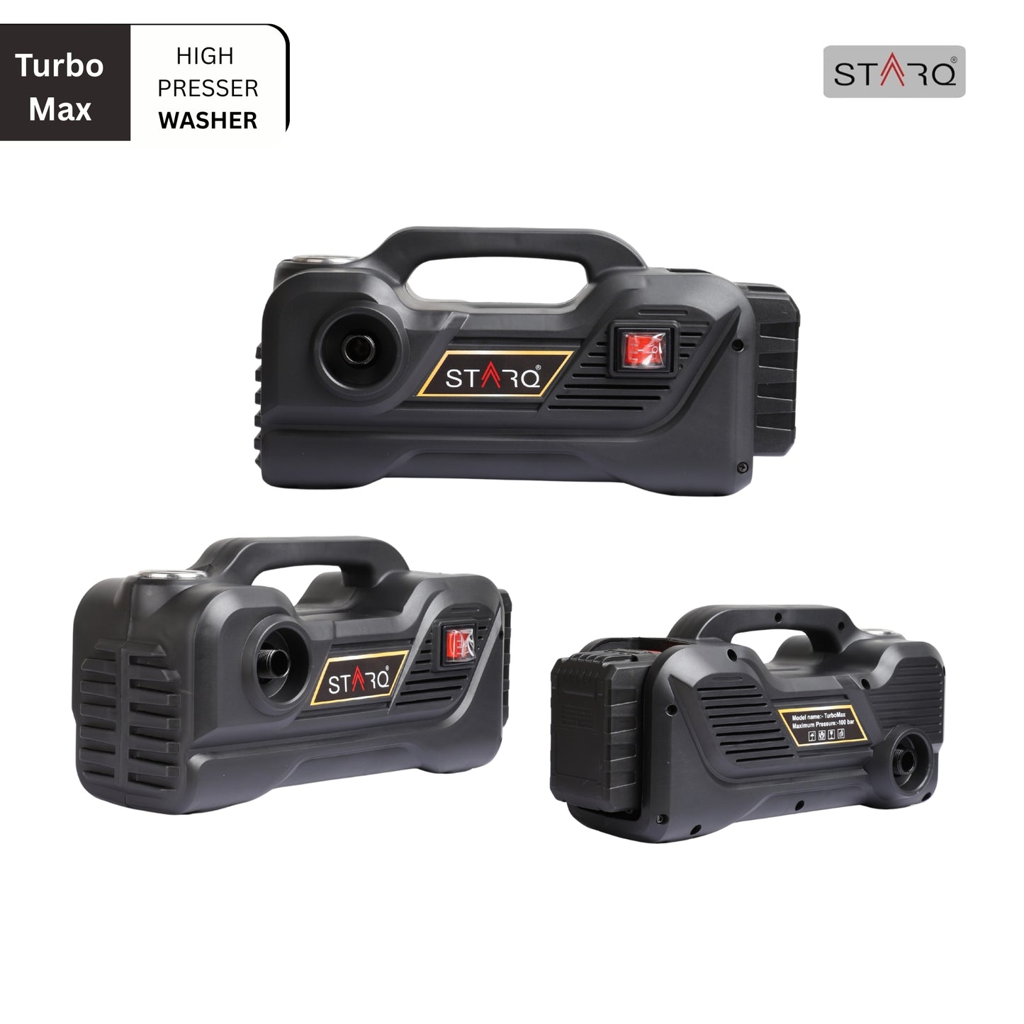 STARQ TurboMax 48V Cordless High Pressure Washer, 1020 Watts, 100 Bar, 8 LPM, with 2 x 4000mAh Batteries, 8 Meter Hose Portable Car, Bike, and Home Cleaning