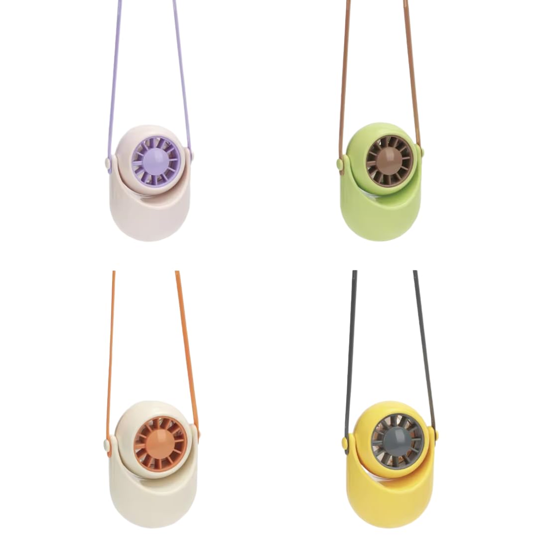 STARQ Portable Neck Hanging Mini Fan with Adjustable Speeds, Foldable Design, Rechargeable Cooling Fan for Travel Office Home (Color As Per Availablity)