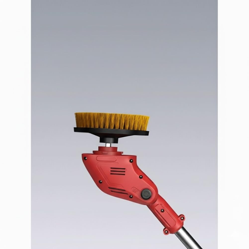 STARQ Cordless Electric Power Scrubber with Long Handle, 3 Replaceable Brush Heads, Adjustable Extension Rod, Rechargeable Cleaning Brush for Floor, Tile, Bathroom, Car & Home