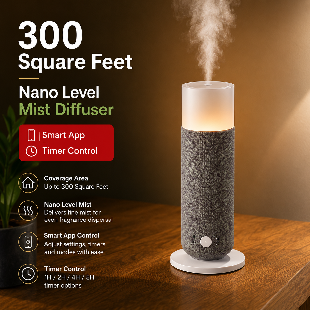 STARQ Lumis Luxury Smart Air Scent Diffuser Waterless Aroma Machine Cold Atomization Ultra Quiet No Heat for Office Home Gym & Hotel Includes Complimentary 100ml Starter Pack Perfumes