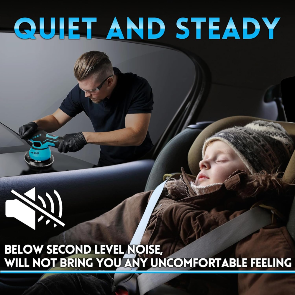 STARQ Cordless Polishing Machine for Car , 12V Cordless, 8 Speed Setting, Variable Speed Control, 2800-5800 RPM, 3500mAh Rechargeable 2 Batteries, Car Polish Machine