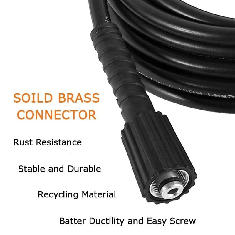 Starq Heavy Duty Hydraulic Hose Pipe for Pressure Washers 8Mtr - Steel Braided Rubber Industrial Grade I Durable I Pressure Resistant I M22 x 15 Thread