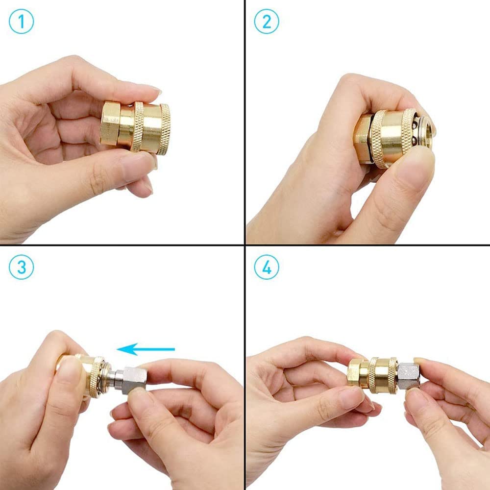 STARQ® Brass Adapter (Quick Release Coupling) M14 to 1/4 inch for Foam Lance and attachments Suitable for All Starq Models except W2/ S5