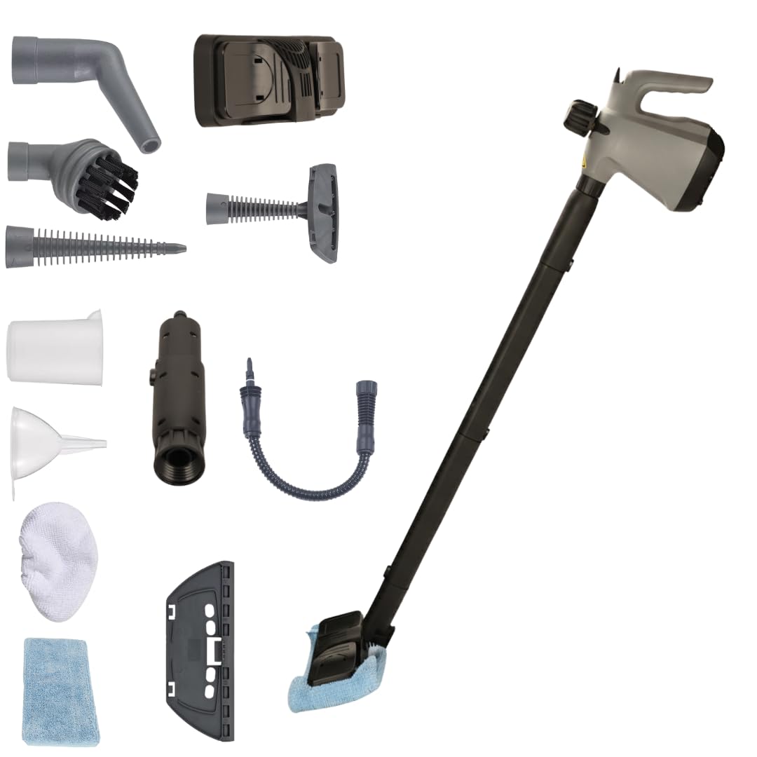 STARQ - 15 in1 Handheld Steam Cleaner for Home, Car, Furniture Cleaning Machine for Stubborn Stains On Kitchen, Bathroom, Car Floor, Curtains, Mattresses, and Kitchen Surfaces (Grey)