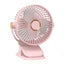 STARQ® Mini Desk Fan with 360° Rotation Mini Clip Fan USB Rechargeable Desk Fan With Adjustable Head and Strong Clamp (Pink)