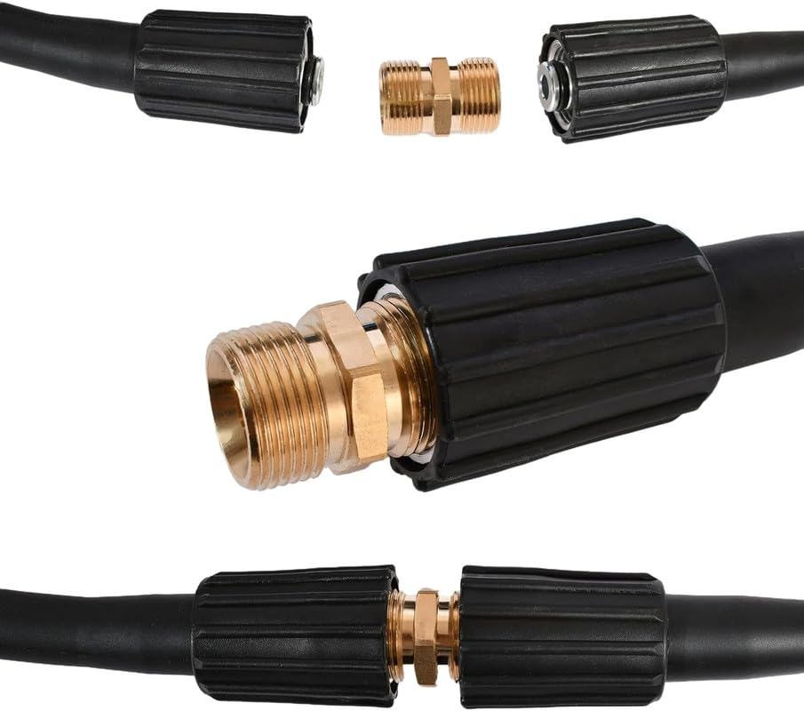 Starq Hydraulic Hose Pipe 10Mtr with M22 Hose Pipe Extender/Jointer - Steel Braided Rubber Industrial Grade I Durable I Pressure Resistant I M22 x 15 Thread