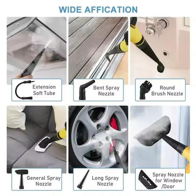 STARQ® - 9in1 Handheld Steam Cleaner for Home, Car & Furniture High Temperature Steam Cleaning Machine for Stubborn Stains On Kitchen, Bathroom, Car Floor, Curtains, Mattresses, and Kitchen Surfaces