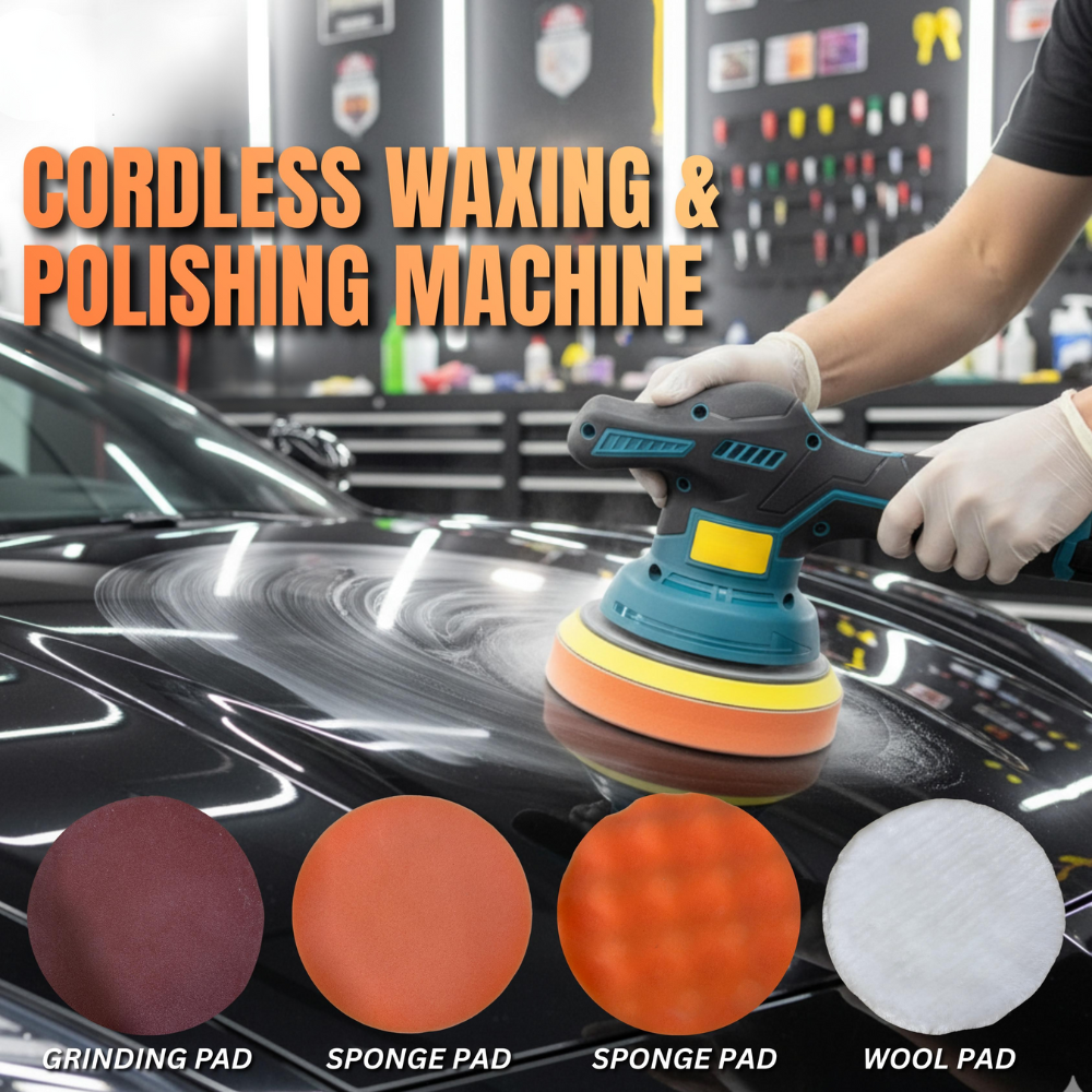 STARQ Cordless Polishing Machine for Car , 12V Cordless, 8 Speed Setting, Variable Speed Control, 2800-5800 RPM, 3500mAh Rechargeable 2 Batteries, Car Polish Machine