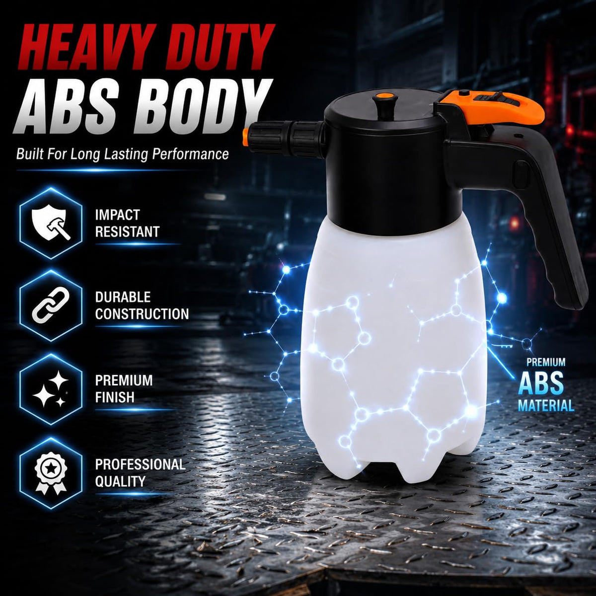 STARQ Foam Sprayer 1.7 Electric Foam Cannon 1.7 L Cordless Rechargeable Foam Blaster with Adjustable Nozzle for Car Wash, Bike, Auto Detailing, Garden & Home Cleaning