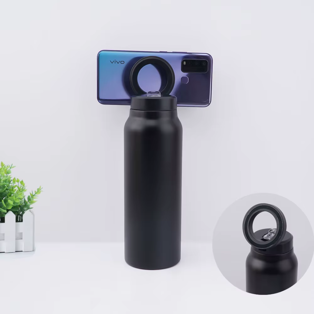 STARQ Sipper Water Bottle 750ML with Magnetic Tripod, Melbipod Yellow, 3H Hot & 6H Cold, Perfect for Vlogging, Fitness & Travel, BPA Free