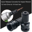 STARQ 1/2 Inch Square Drive To 1/4 Inch Hex Female Socket Adapter Quick Release Chuck Converter Drill Chucks Adaptor Conversion For Impact And Ratchet Wrench SD With Ring & Rod included