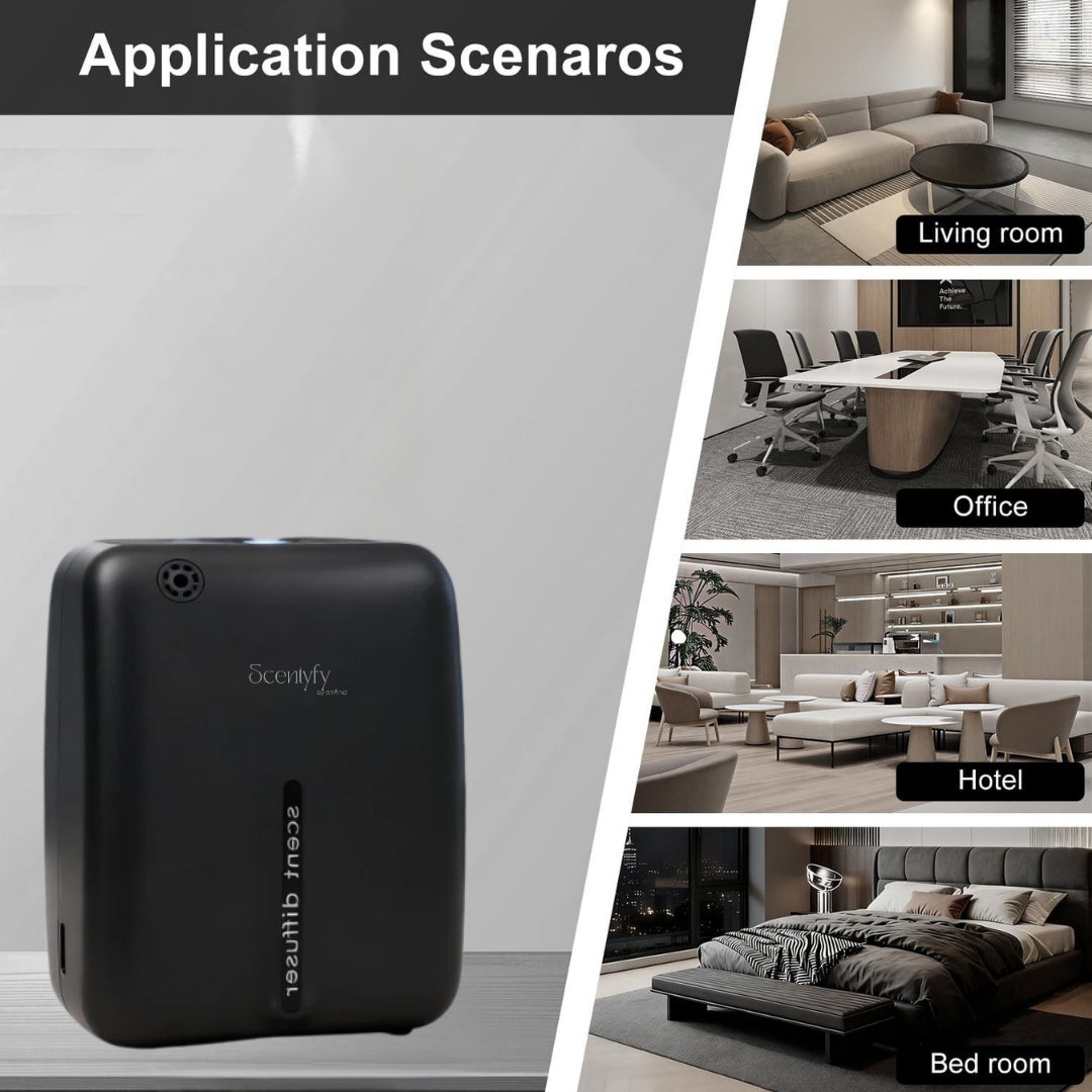 STARQ Tranquil Luxury Smart Air Scent Diffuser Waterless Aroma Machine App Control Cold Atomization Ultra Quiet No Heat Wall Mounted for Home & Office Includes Complimentary 100ml Starter Perfume