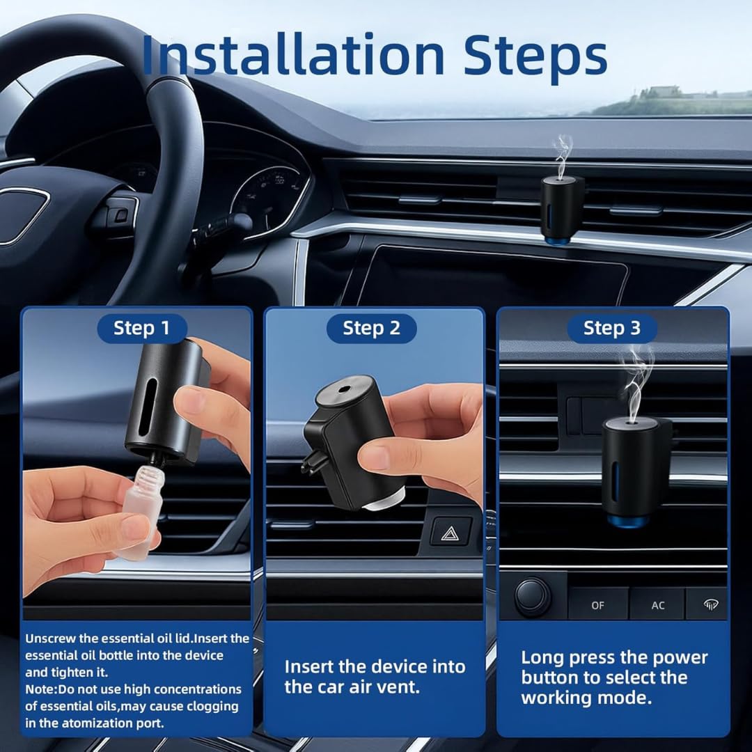 STARQ Smart Car Air Freshener Diffuser Auto On/Off Rechargeable Perfume Humidifier (S4)