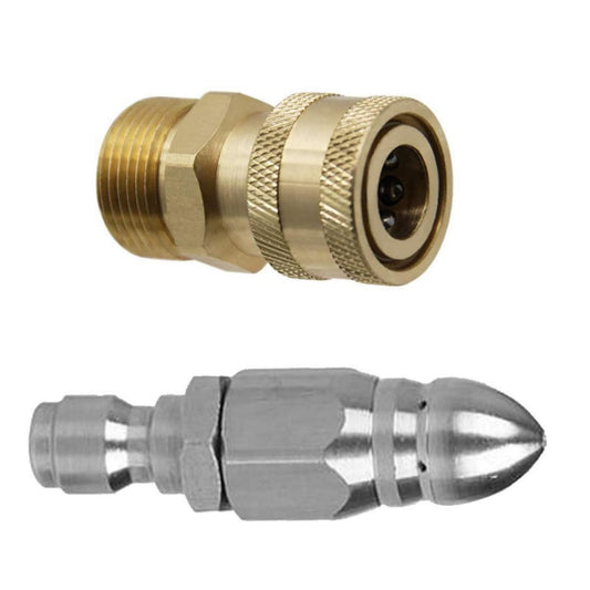 STARQ Quick Connector Rotary Gutter/Sewer/Drain Cleaning Nozzle Attachment For High Pressure Washer ( M22x3/8)