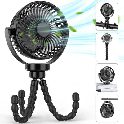 STARQ Octopus Fan, Flexible Multi-Arm Personal Fan with 360° Adjustable Heads, USB Rechargeable Portable Cooling Fan for Home, Office, and Travel (Colour As Per Availablity)