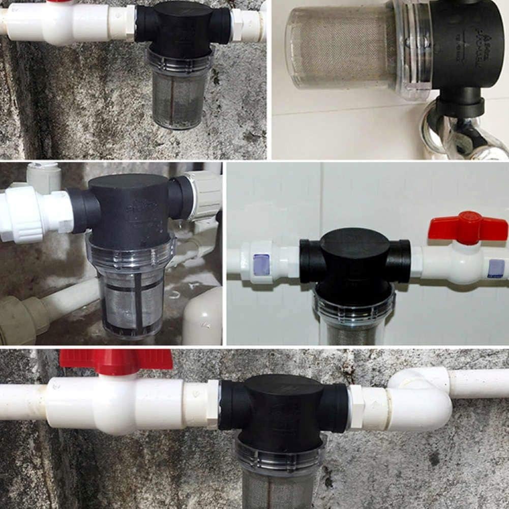 STARQ - T Strainer 1/2" Sediment Filter Attachment Water Filter with 40Mesh Filter Screen Plastic Inline Hose Filter Twist-On Pipe Strainer, Garden Hose