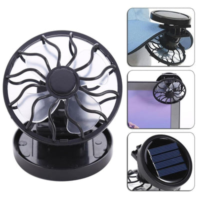 STARQ Solar Fan with Adjustable Clip, Portable Mini Cooling Fan for Home Office Travel Outdoor Use, Energy Saving Fan Black (Solar-Fan)
