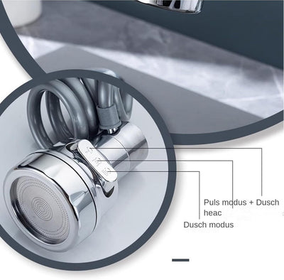 STARQ Kitchen Sink Swivel Faucet Head 3 Water Outlet Modes 360° Sprayer Attachment with Stretchable Hose, Anti-Splash Faucet