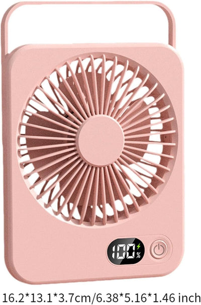 STARQ Mini Portable table Fan, Powerful Hand Fan 5 Speed 1200 mah Personal Desk Fan with Base, Lightweight Rechargeable USB Handheld Fan for Girl, Women, Men, Indoor, Outdoor (Pink)