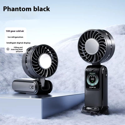 STARQ Mini Handheld Rechargeable Fan Compact & Powerful Cooling Fan for Travel, Office, Outdoor Use (Ice-Cooling-Fan-N106-Black) Visit the STARQ Store