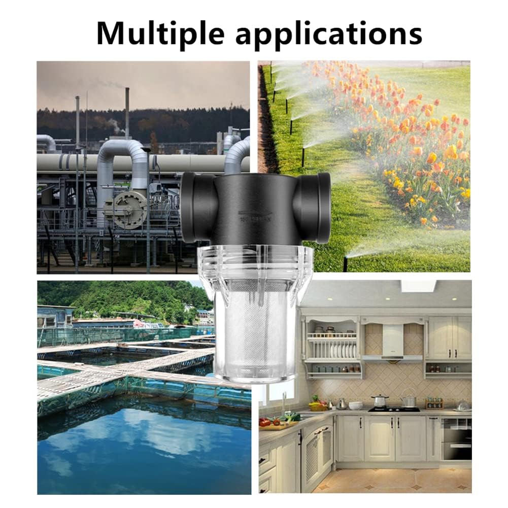 STARQ - T Strainer 1/2" Sediment Filter Attachment Water Filter with 40Mesh Filter Screen Plastic Inline Hose Filter Twist-On Pipe Strainer, Garden Hose