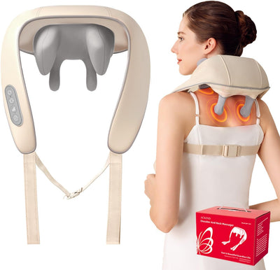 STARQ Shoulder Neck Massager Stimulate Human Hand Grasping and Kneading, Neck and Shoulder Massager with Heat For Pain Relief Deep Tissue