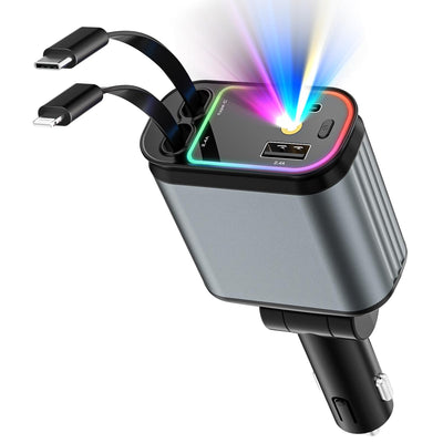 STARQ Car Charger, 4 in 1 Car Charger with Starry Sky Spotlightwith 2 USB Ports Fast Charging for Iphone Android Universal