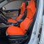 STARQ Premium Car Seat Cushions Combo | Seat Back Support, Neck Rest Pillow, Seat Cushion for Driving Seat | Memory Foam, Cotton Cover | Ergonomic Car Cushions Pillows (Premium-Orange)