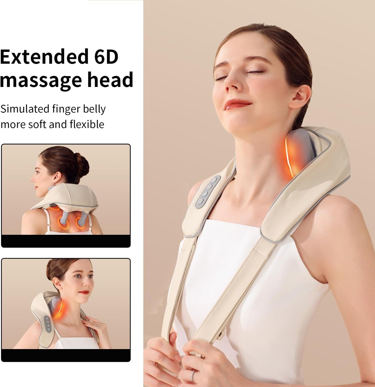 STARQ Shoulder Neck Massager Stimulate Human Hand Grasping and Kneading, Neck and Shoulder Massager with Heat For Pain Relief Deep Tissue