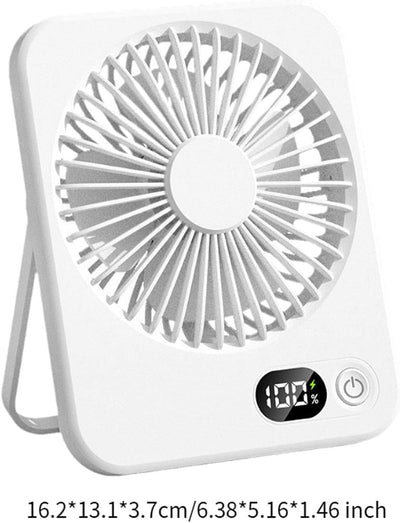 STARQ Mini Portable table Fan, Powerful Hand Fan 5 Speed 1200 mah Personal Desk Fan with Base, Lightweight Rechargeable USB Handheld Fan for Girl, Women, Men, Indoor, Outdoor (White)