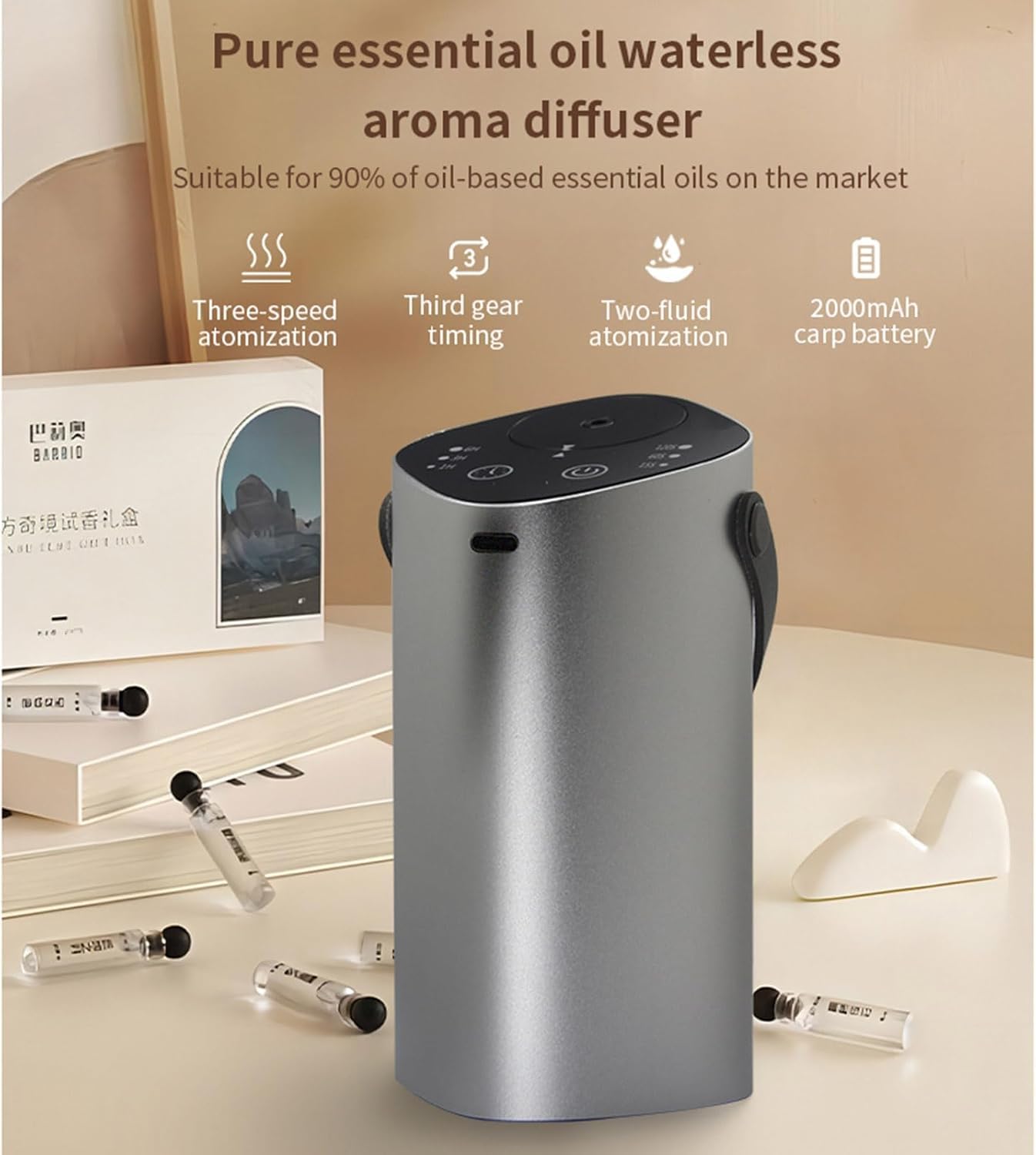 STARQ Stylish Smart Car Air Freshener Diffuser Auto On/Off Rechargeable Aroma Diffuser Cloud Mist Perfume Dispenser with 3 Speeds for Auto Interior Decor (S7)